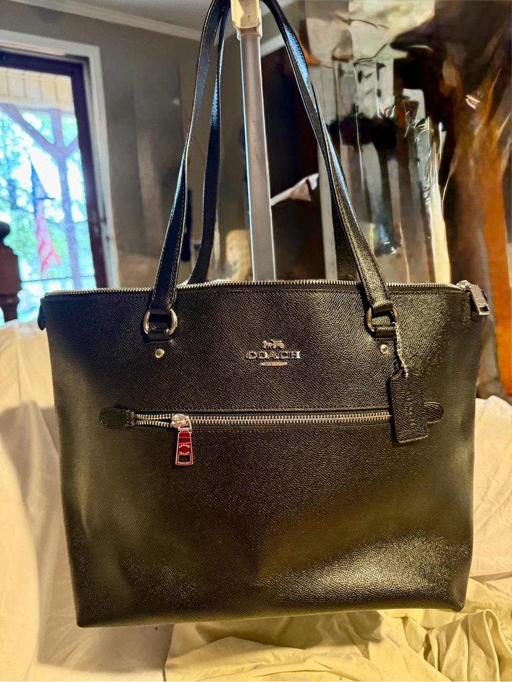Coach Black Leather Gallery Shoulder Tote